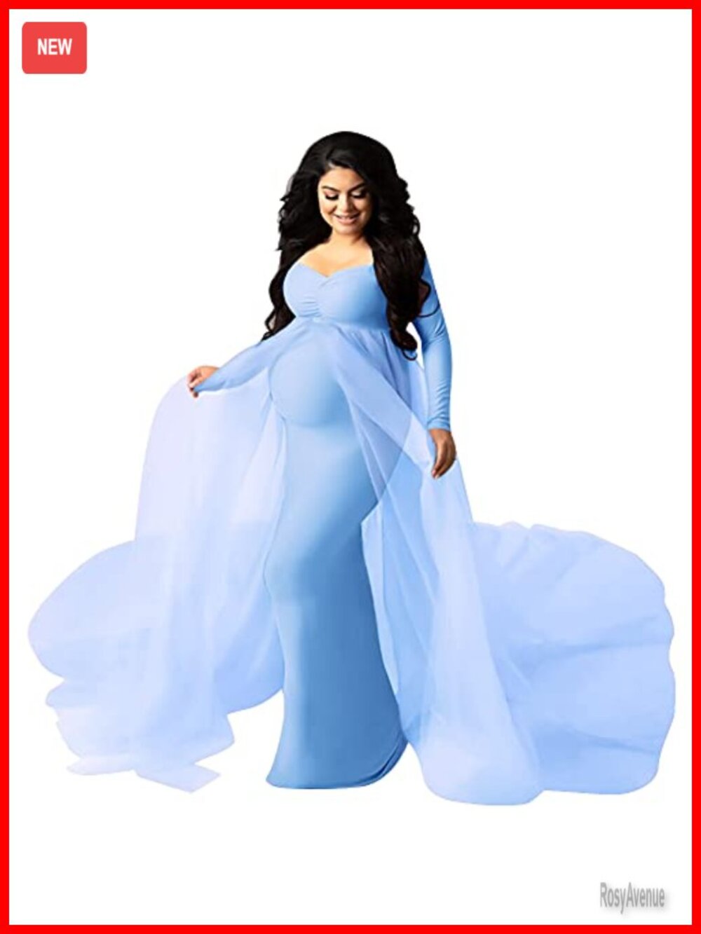 Off Shoulder Long Sleeve Maternity Maxi Dress Mermaid Gown